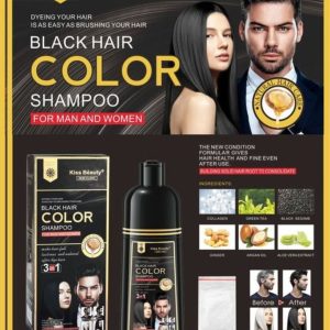 BLACK HAIR COLOR CHAMPU TINTE